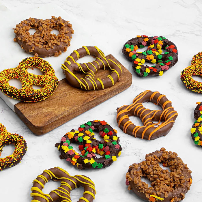 Fall Festival Belgian Chocolate Covered Pretzels