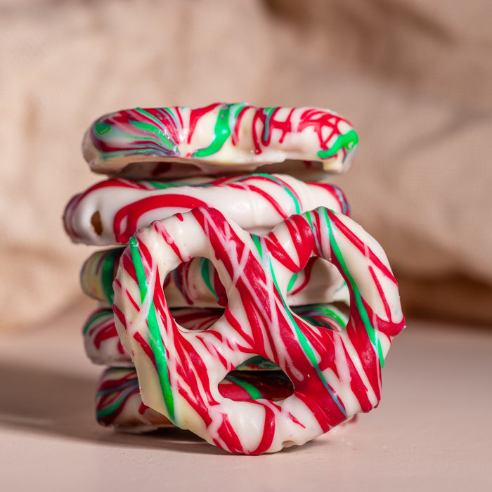 Christmas Drizzle Fudge Pretzels