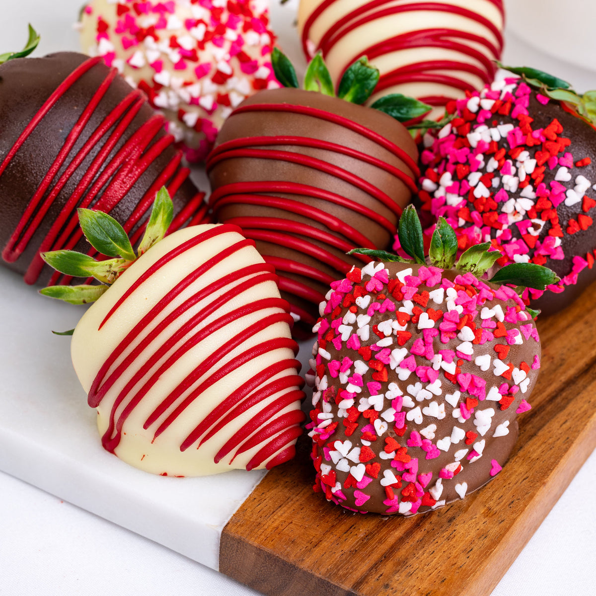 Mother's Day Hand-Dipped Belgian Chocolate Strawberries & Pretzels