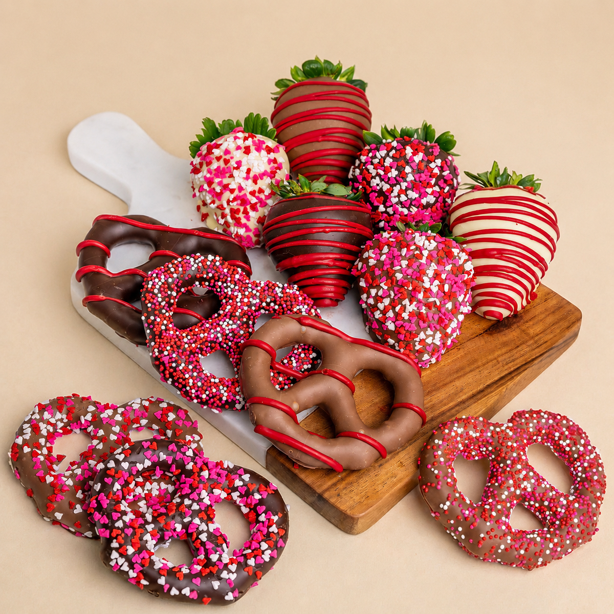 Hand-Dipped Belgian Chocolate Strawberries & Pretzel Twists